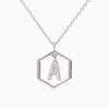 Insignia Icon white diamond white gold initial necklace