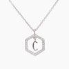 Insignia white diamond sterling silver initial necklace