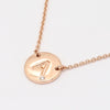 Signature white diamond rose gold initial necklace