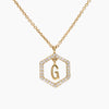 NXT Insignia white diamond yellow gold plated initial necklace