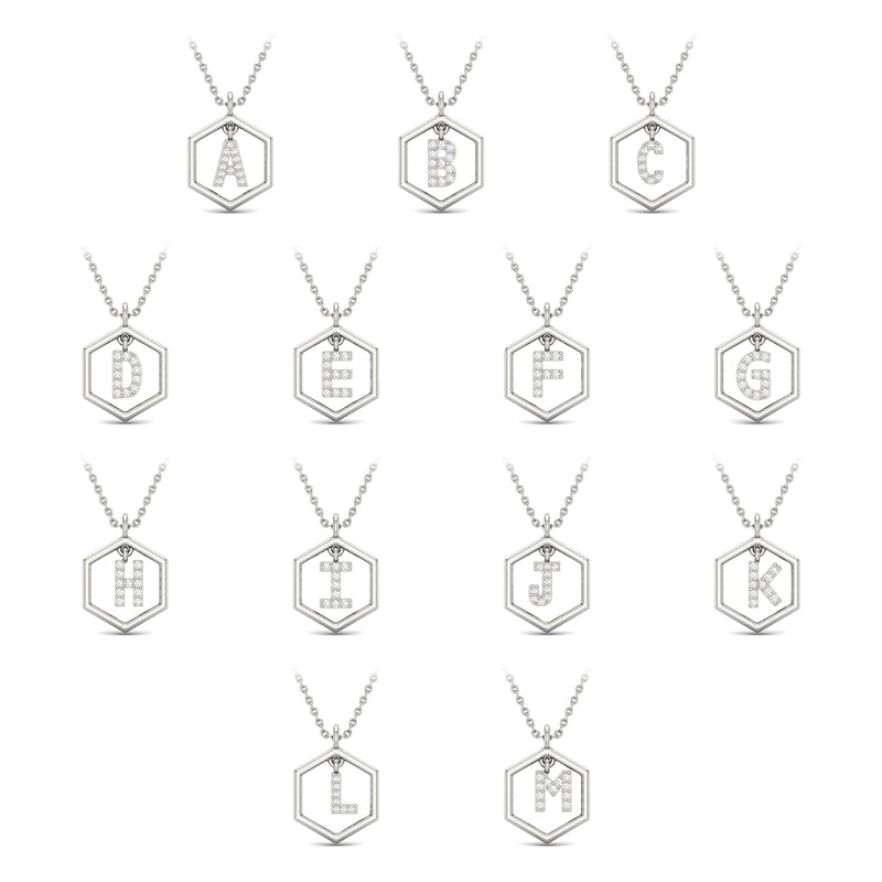 NXT Insignia Icon white diamond sterling silver initial necklace