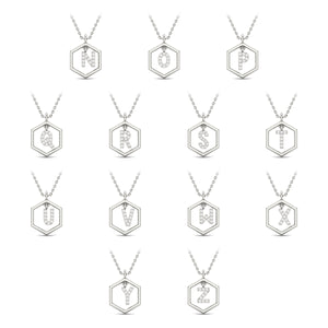 Insignia Icon white diamond white gold initial necklace