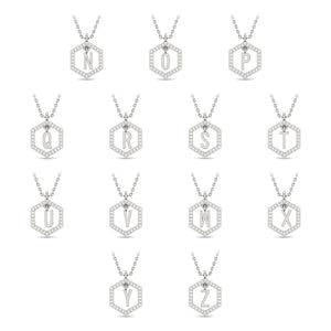 NXT Insignia white diamond sterling silver initial necklace