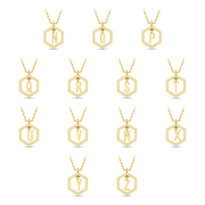 NXT Insignia white diamond yellow gold plated initial necklace